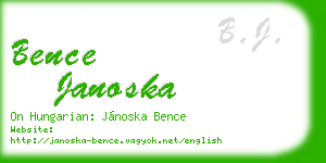 bence janoska business card